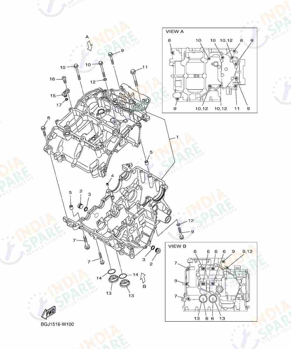 YAMAHA D772 MT 03 Series CRANKCASE