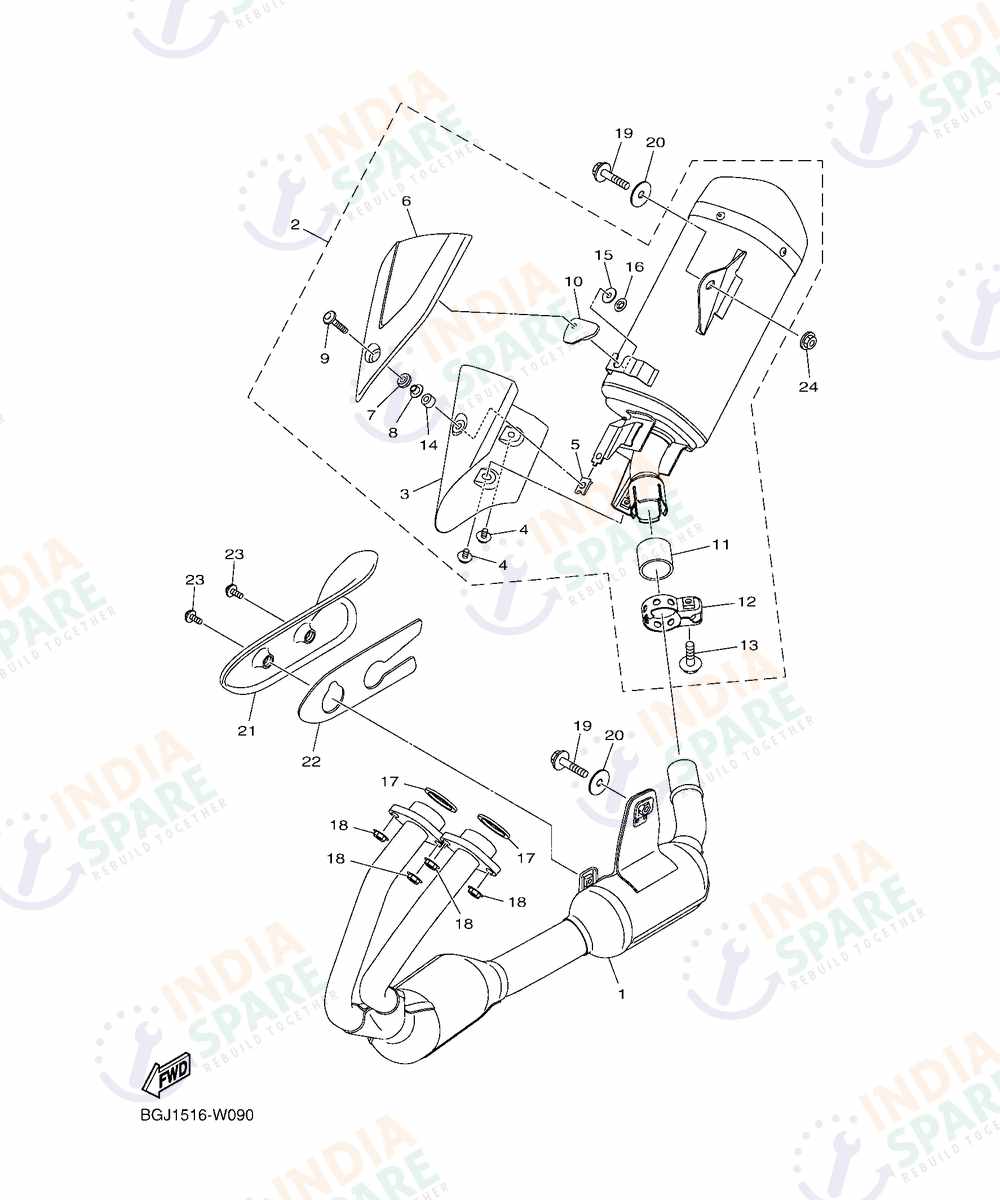 YAMAHA D772 MT 03 Series EXHAUST