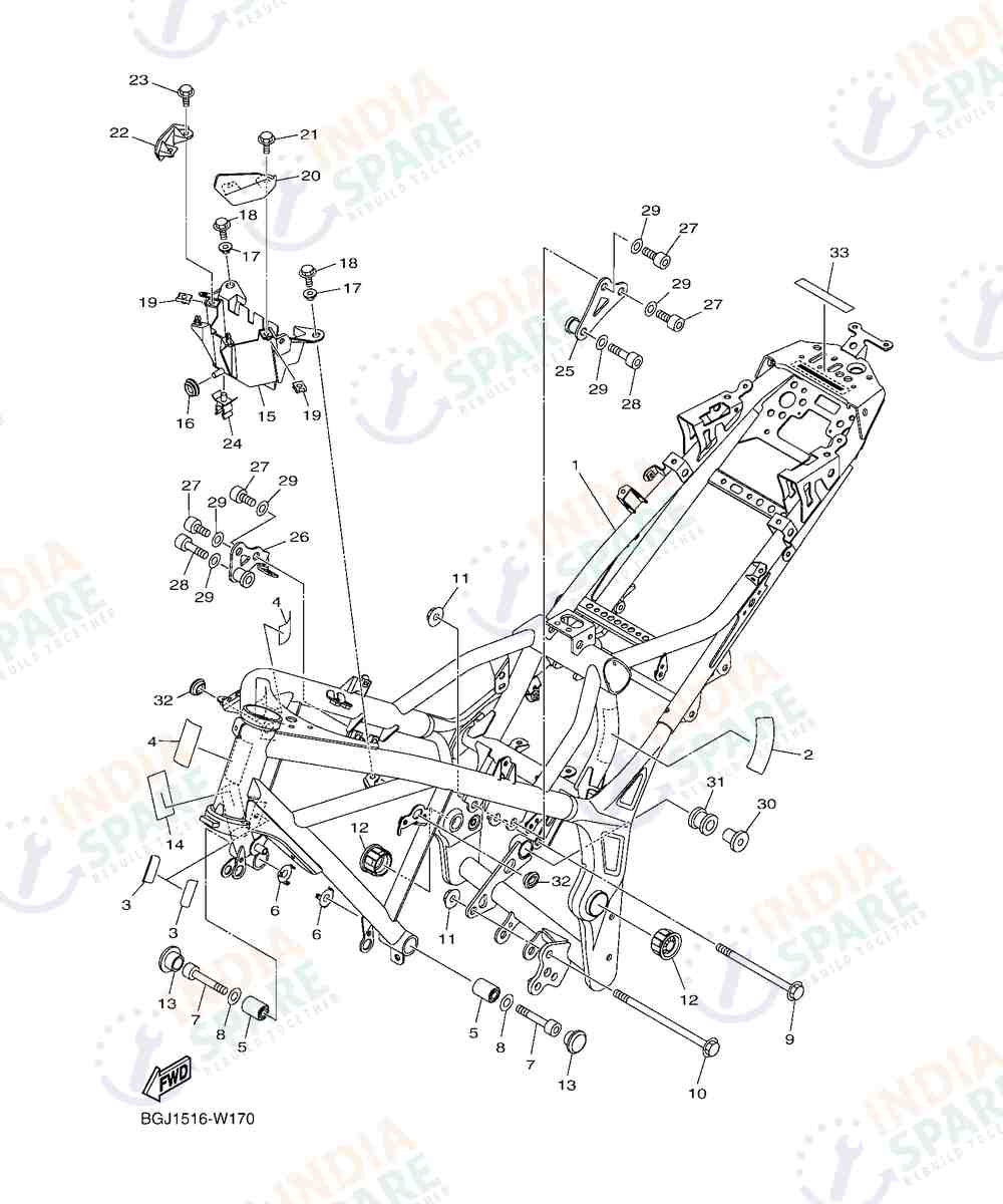 YAMAHA D772 MT 03 Series FRAME