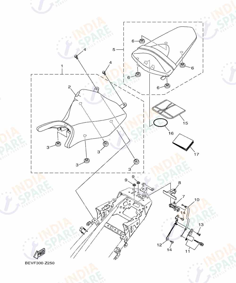 YAMAHA D772 MT 03 Series SEAT