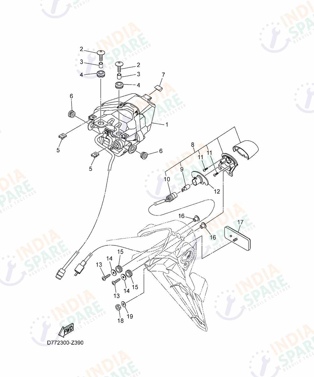 YAMAHA D772 MT 03 Series TAILLIGHT
