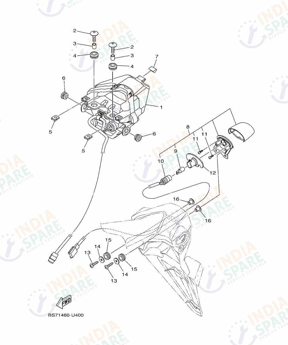 YAMAHA D782 R3 Series TAILLIGHT