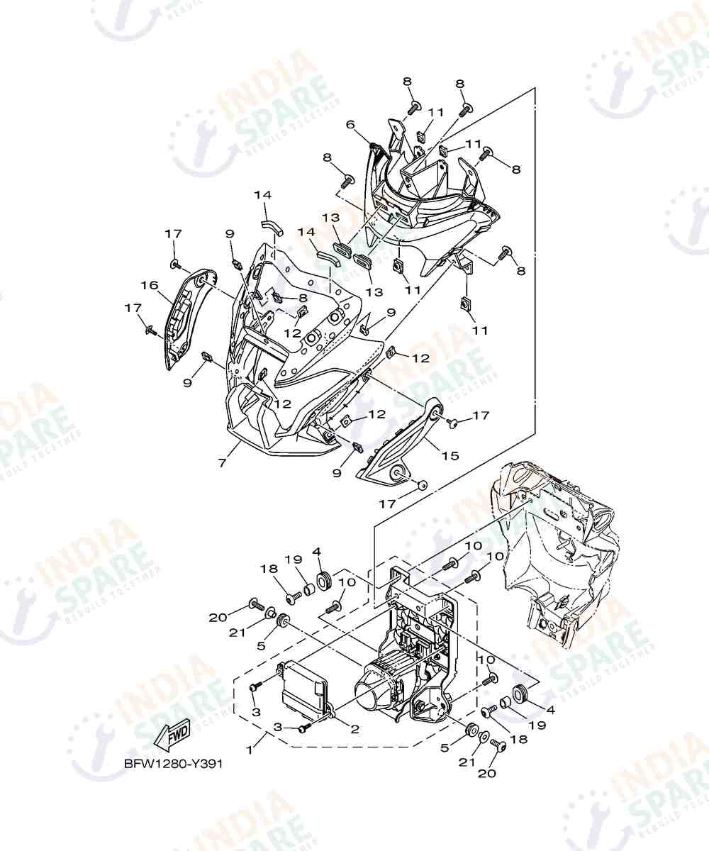 YAMAHA D001 FZ RAVE Series HEADLIGHT