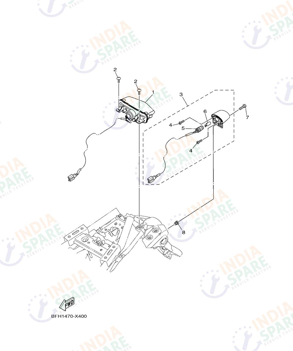 YAMAHA D001 FZ RAVE Series TAILLIGHT