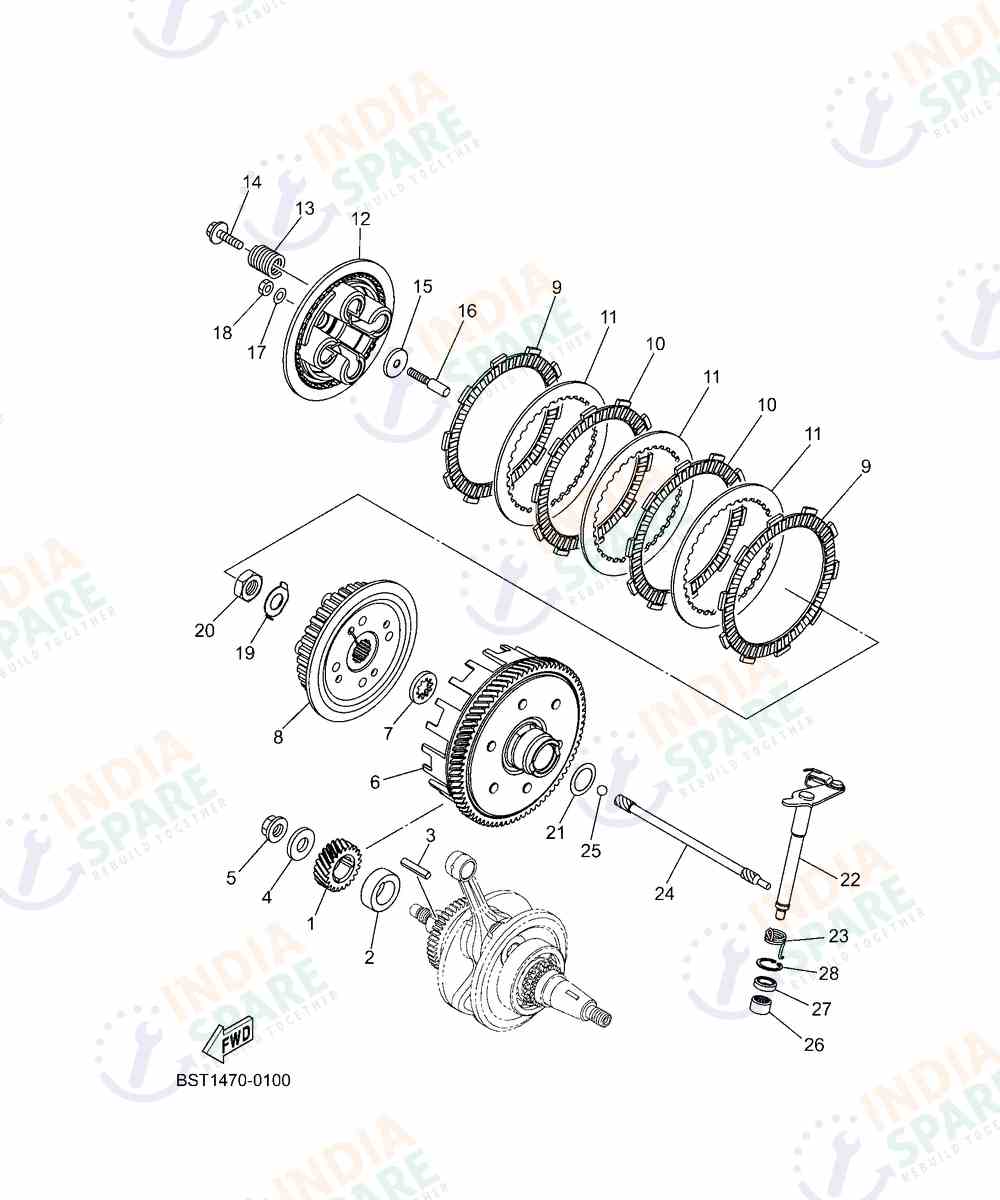 YAMAHA BST3 FZS V4 Series CLUTCH