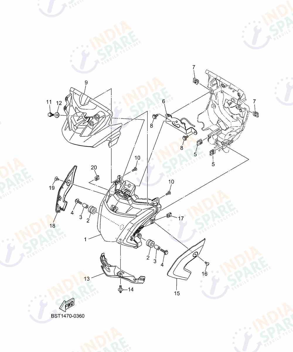 YAMAHA BST3 FZS V4 Series HEADLIGHT