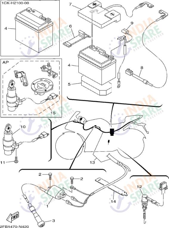 Yamaha R15 V2 2FB3 Electrical 1 | IndiaSpare