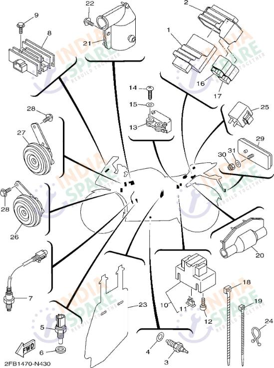 Yamaha R15 V2 2FB3 Electrical 2 | IndiaSpare