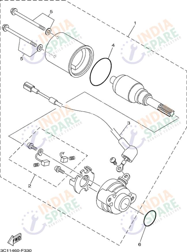 Yamaha R15 V2 2FB3 Starting Motor | IndiaSpare