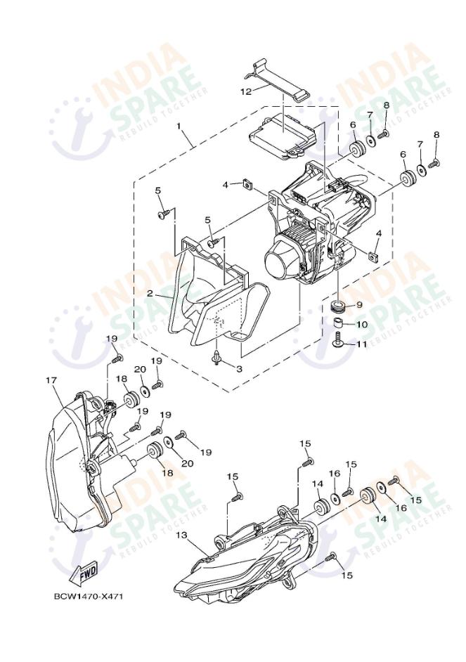 YAMAHA DM46 R15 V4 Series HEADLIGHT