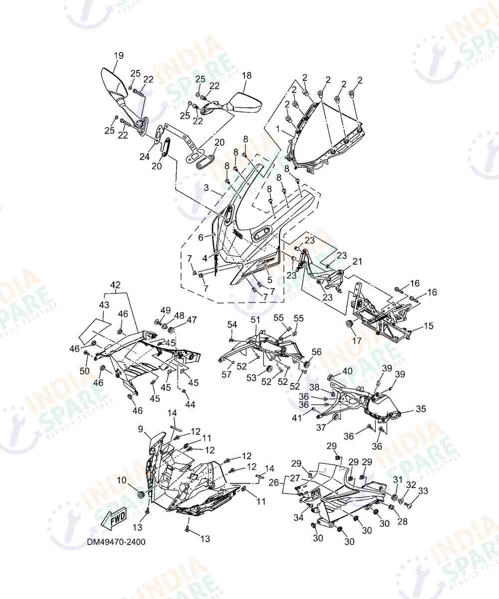 YAMAHA DM49 V4 Series WINDSHIELD