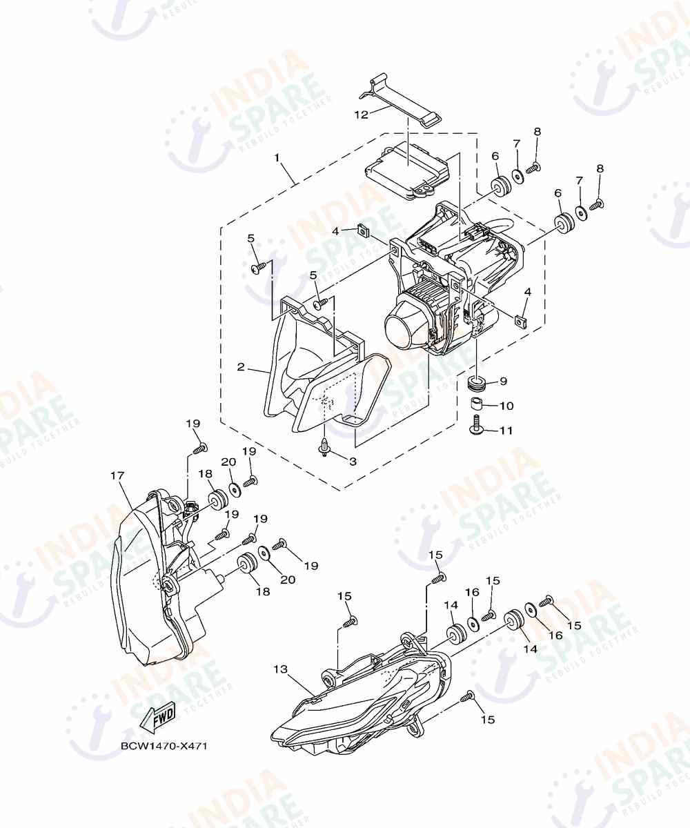 YAMAHA DM4B R15 V4 Series HEADLIGHT