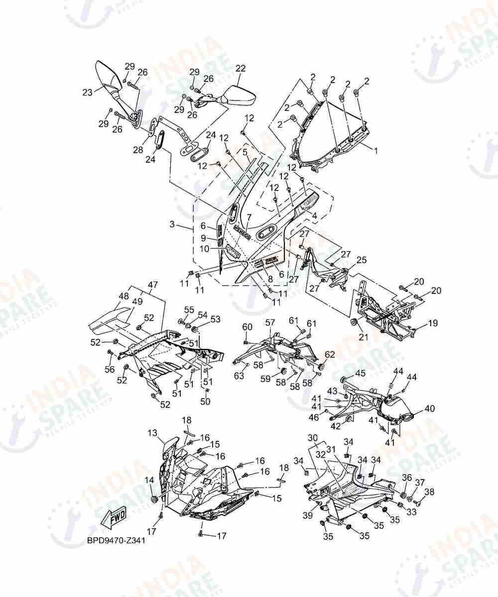 YAMAHA DM4B R15 V4 Series WINDSHIELD