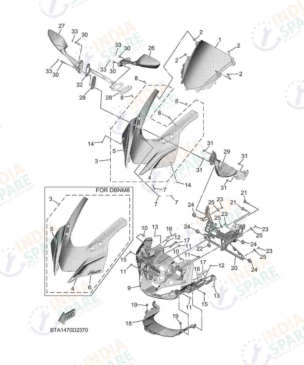 YAMAHA BTA1 R2 200CC Series WINDSHIELD