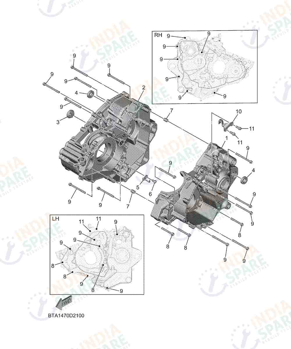 YAMAHA BTA2 R2 200CC Series CRANKCASE