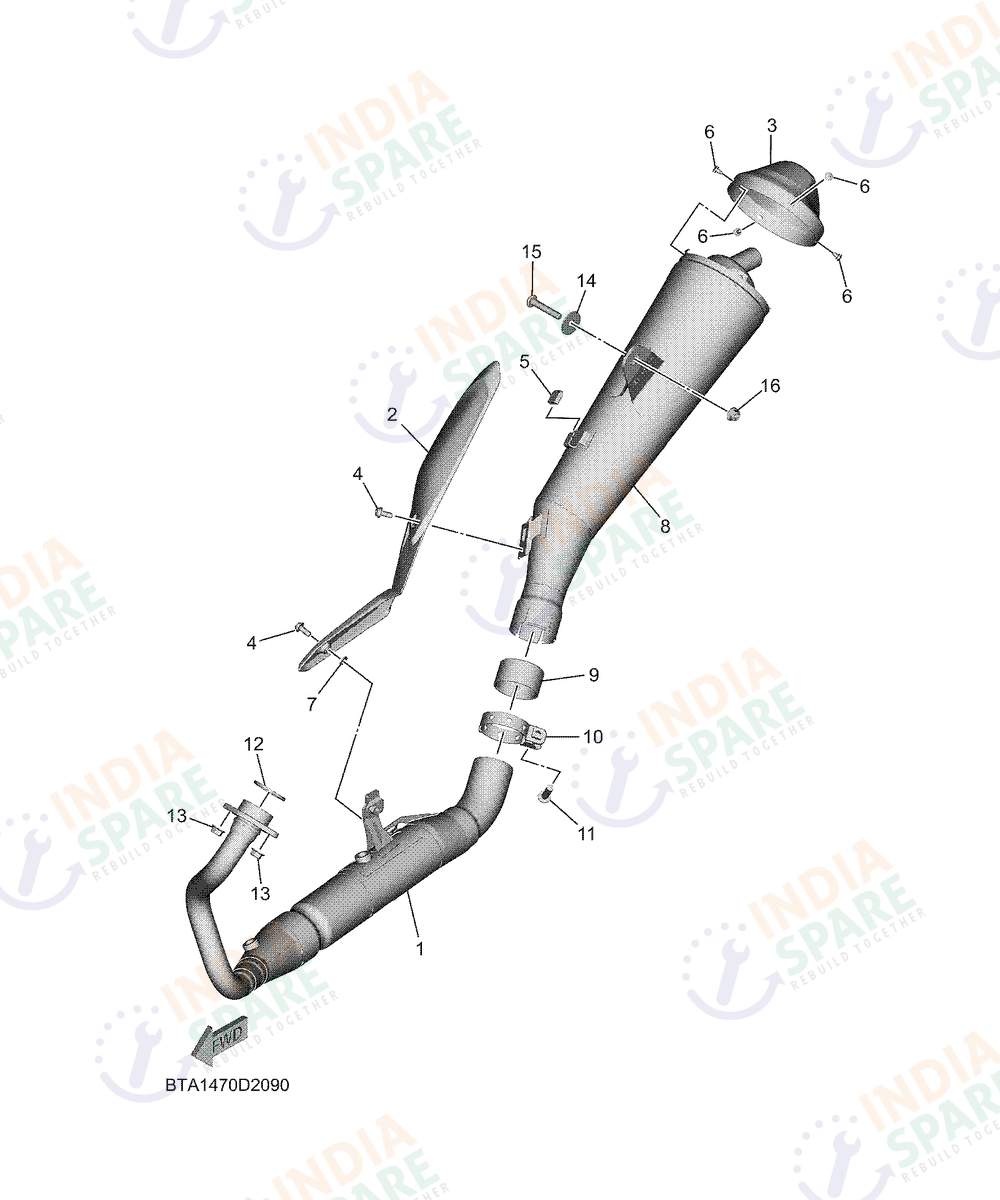 YAMAHA BTA2 R2 200CC Series EXHAUST
