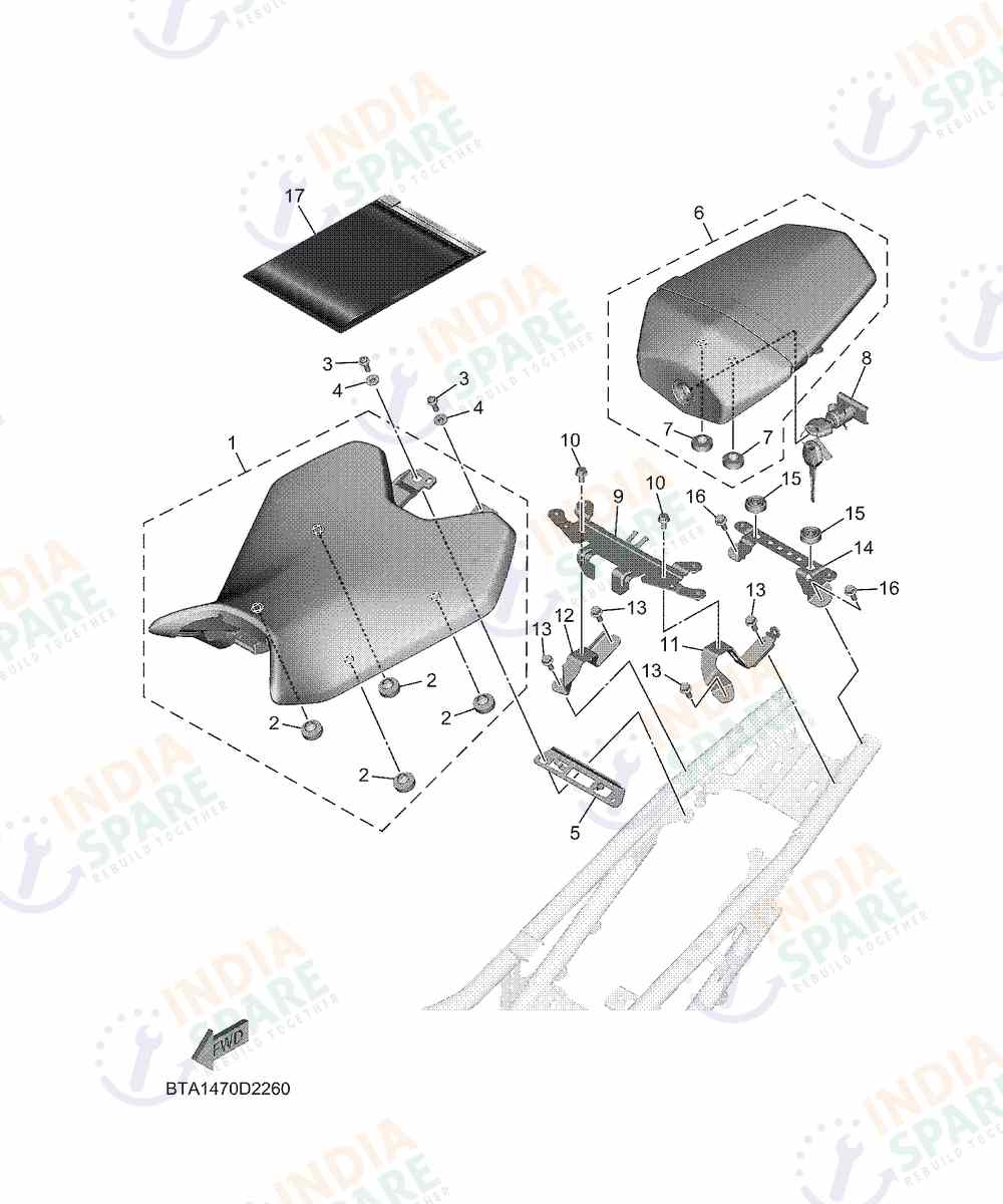 YAMAHA BTA2 R2 200CC Series SEAT