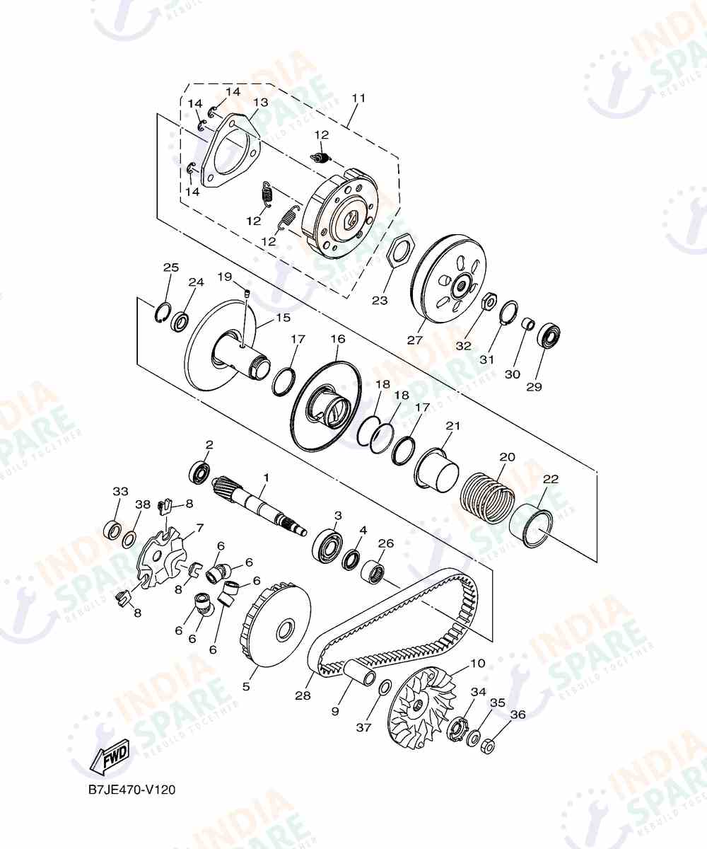 YAMAHA BGPK Fascino 125CC Drum Series CLUTCH