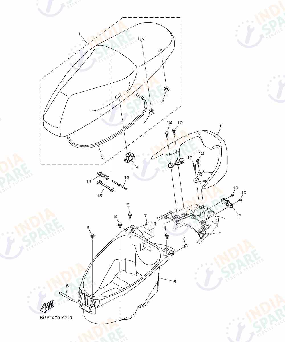 YAMAHA BGPK Fascino 125CC Drum Series SEAT