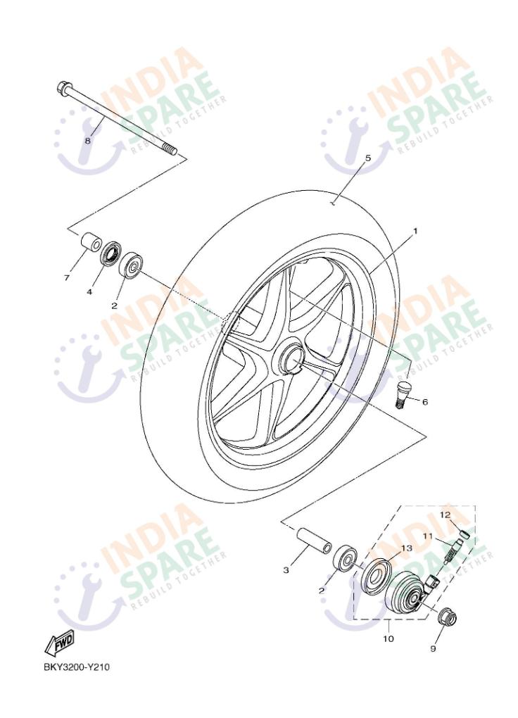 Yamaha FASCINO 125 BGPT Fr Wheel Disc Brake | IndiaSpare