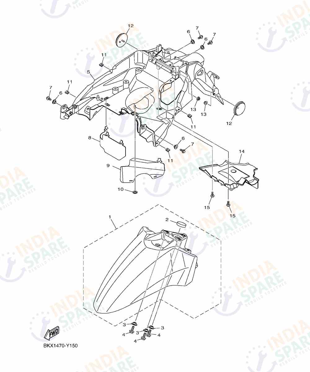 YAMAHA BKXP RAYZR 125CC DRUM Series FENDER