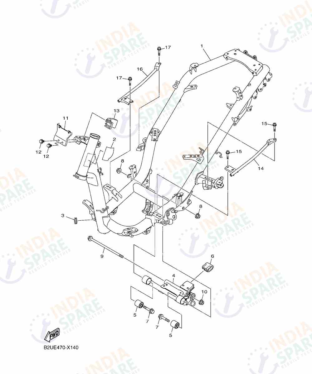 YAMAHA BKXP RAYZR 125CC DRUM Series FRAME
