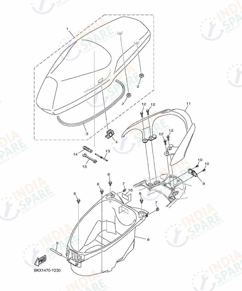 YAMAHA BKXP RAYZR 125CC DRUM Series SEAT